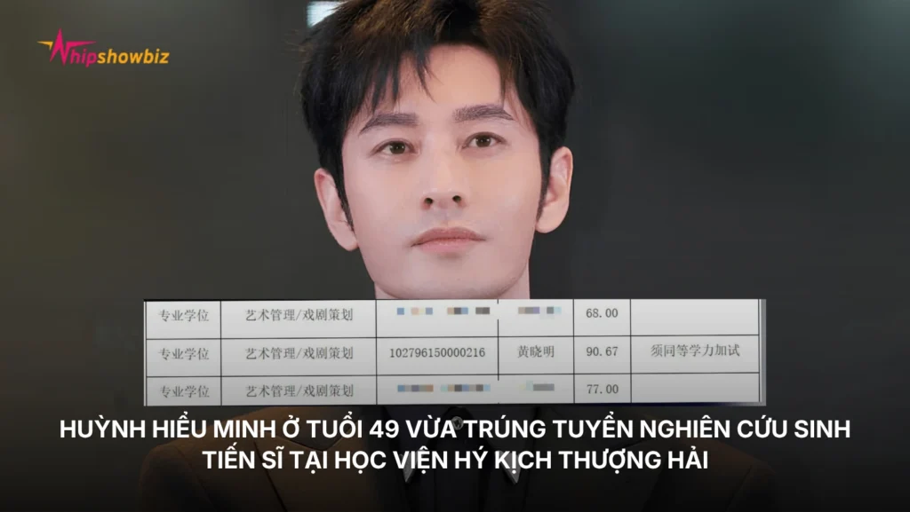 Huỳnh Hiểu Minh ở tuổi 49 vừa trúng tuyển nghiên cứu sinh tiến sĩ tại Học viện Hý kịch Thượng Hải