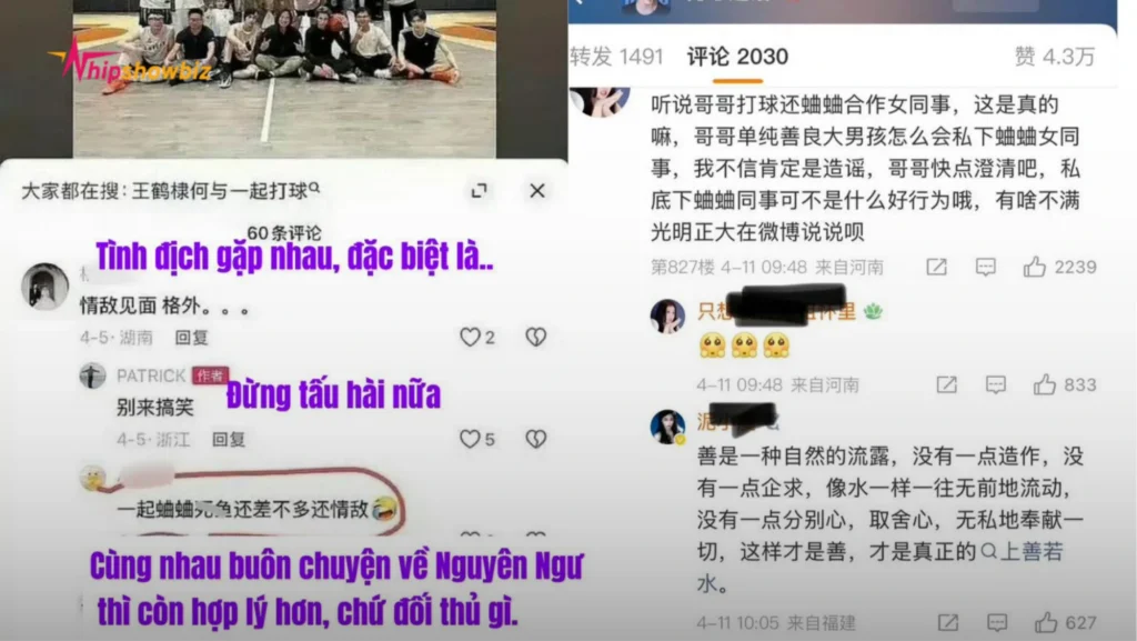 Ngu Thư Hân bị nhóm bạn của Hà Dữ và Vương Hạc Đệ nói xấu trên mạng xã hội