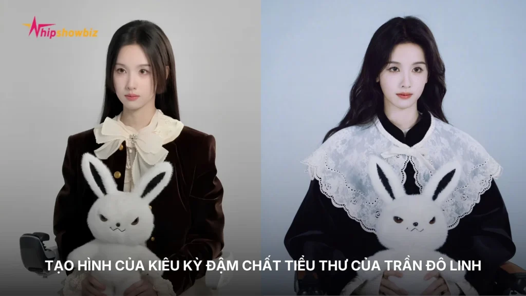 Mái tóc cắt hime ấn tượng kết hợp cùng trang phục phong cách tiểu thư giúp Trần Đô Linh tái hiện trọn vẹn vẻ đẹp kiêu kỳ của nhân vật Bạch Ấu Vy từ nguyên tác