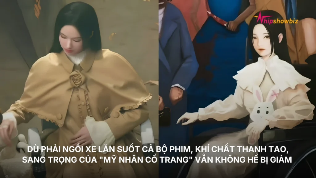 Dù phải ngồi xe lăn suốt cả bộ phim, khí chất thanh tao, sang trọng của "mỹ nhân cổ trang" vẫn không hề bị giảm sút trong bối cảnh hiện đại